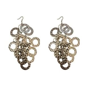 Statement Dangle Earrings Textured‎ Circle Drop Earrings Party Jewelry
